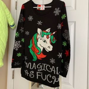 Unicorn light up Christmas sweater